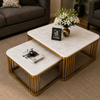 Square Tethered Metallic Table Set of 2
