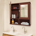 4 Spacious Shelves with Solid Brown Finish