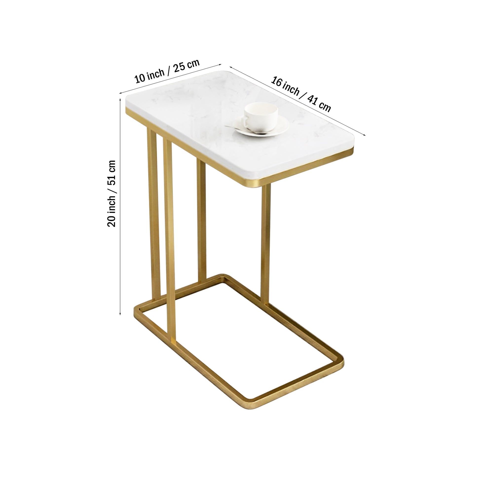 Suspended Styler Golden Metallic Side Coffee Table