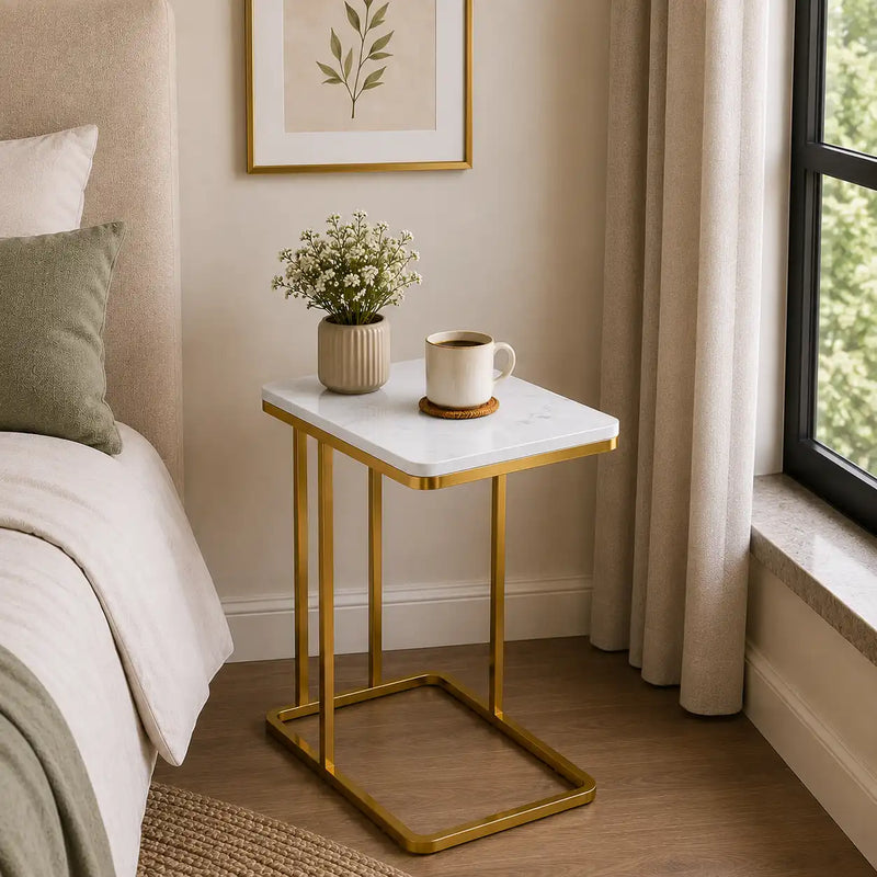 Suspended Styler Golden Metallic Side Coffee Table