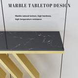 The Essence Of Style Black Marble Golden Console Table
