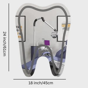 Tooth Shaped Decorative LED Mirror for Dentist Office