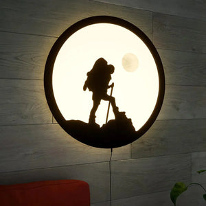 Trekking Backlit Wooden Wall Decor with LED Night Light