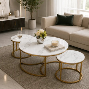 Trio Golden Nesting Tables Set of 3