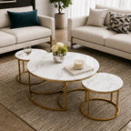 Trio Golden Nesting Tables Set of 3