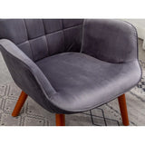 Tufted Prefect Relaxing Curvy Long Back Grey Sofa Lounge Chair