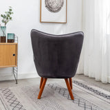Tufted Prefect Relaxing Curvy Long Back Grey Sofa Lounge Chair