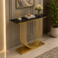 U-Shape Black Marble Golden Console Table