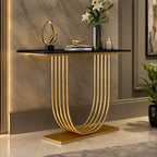 U-Shape Black Marble Golden Console Table