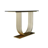U-Shape Black Marble Golden Console Table