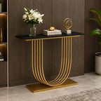 U-Shape Black Marble Golden Console Table