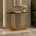 U-Shape Black Marble Golden Console Table