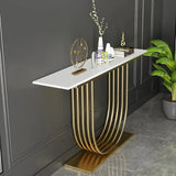 U-Shape White Marble Golden Console Table