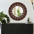 Unique Creation Round Shape Design Wood Wall Mirror