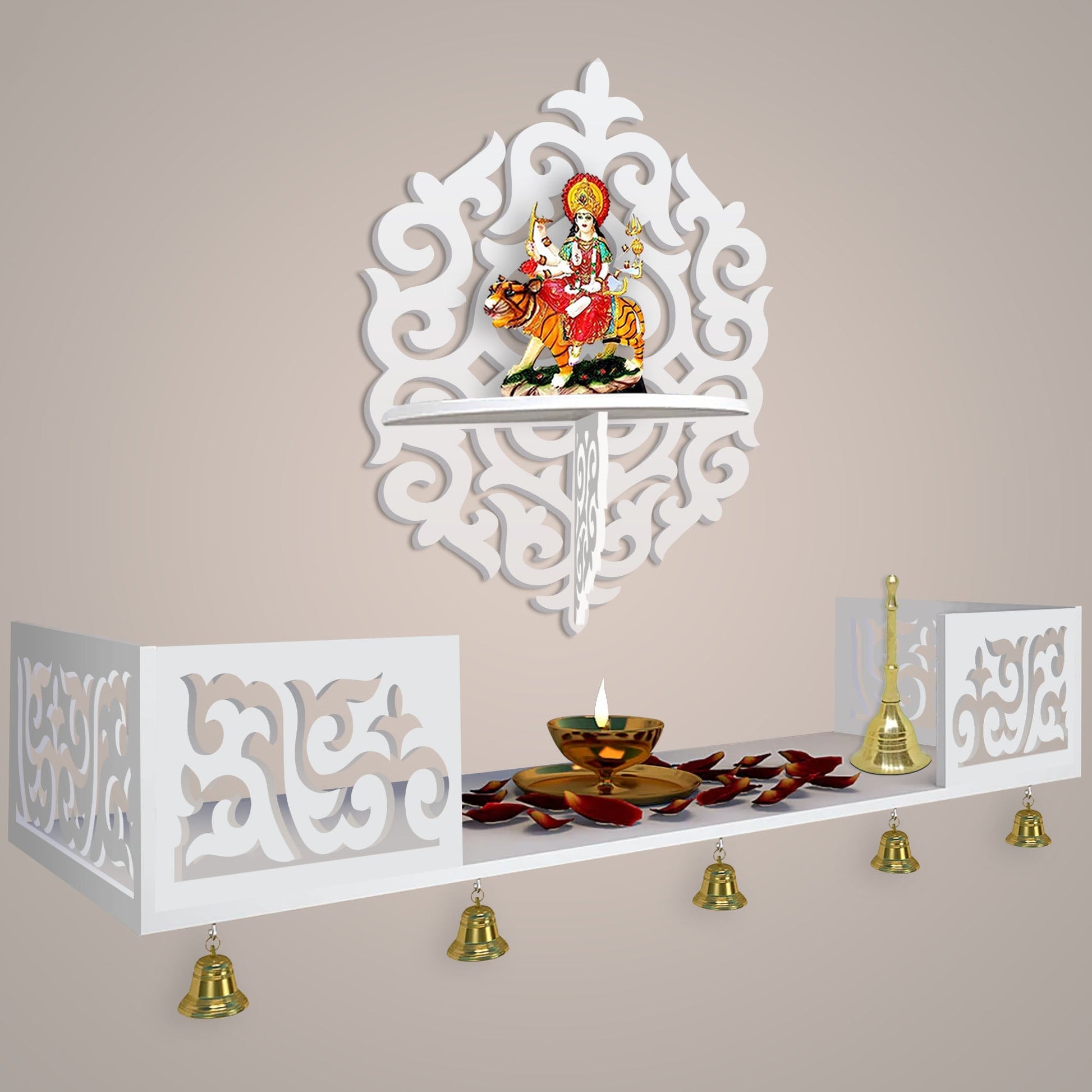 Pooja Mandir Design with Shelf