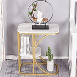 Unique Pattern Designer Side Table with Golden Finish