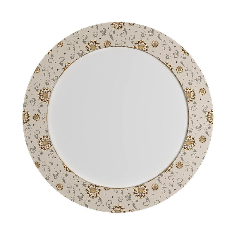  Floral Printed Round Wall Mirror