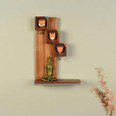 Wild Animals Handcrafted Hanging Wooden Wall Shelf