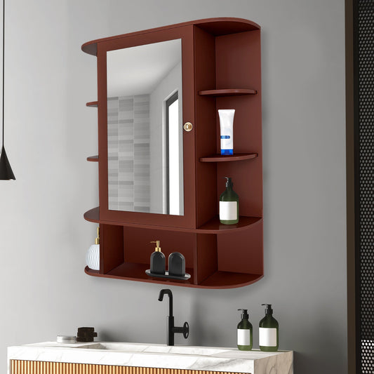 Spacious Wooden Bathroom Mirror Cabinet