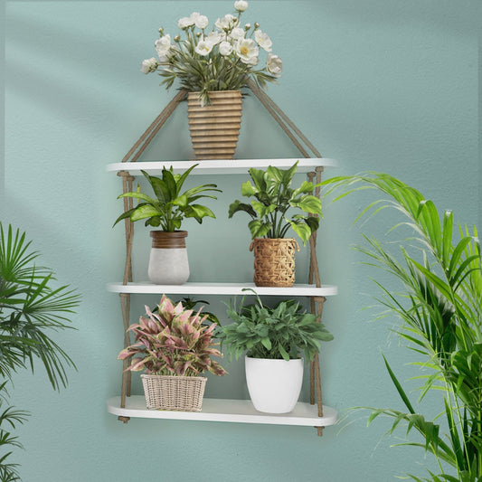 Wooden Wall Hanging Planter Shelf, 