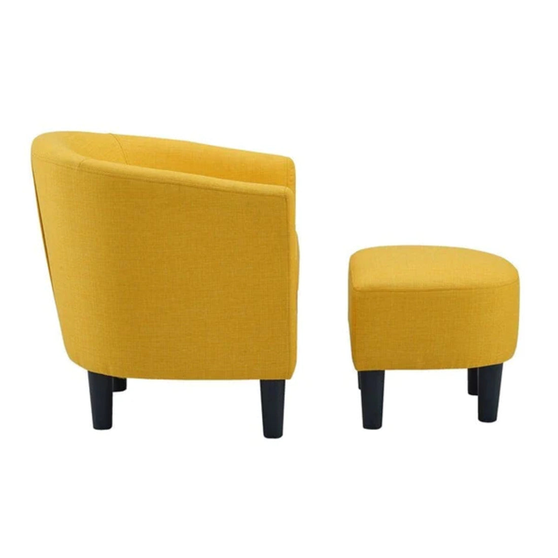 Classic Velvet Chair with Ottoman