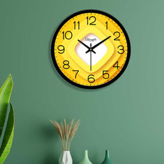 Yellow Quadrilateral Design Premium Wall Clock