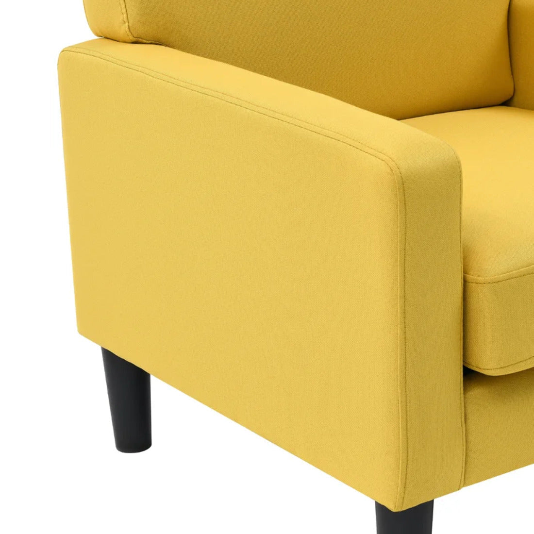 Yellow Velvet Chair with Ottoman