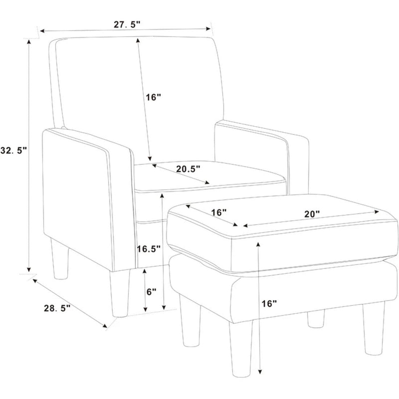 Beautiful Chair with Ottoman