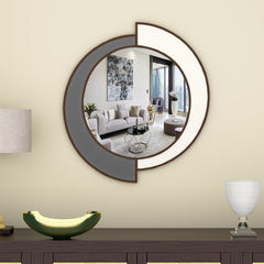 Yin Yang Style Decorative Wooden Vanity Mirror