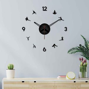 Yoga Postures Designer Big Size 3D Infinity Wall Clock