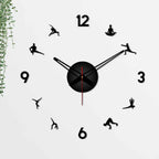 Yoga Postures Designer Big Size 3D Infinity Wall Clock