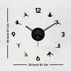 Yoga Postures Designer Big Size 3D Infinity Wall Clock