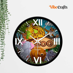 Zoo Animals For Kids Designer Wall Clock