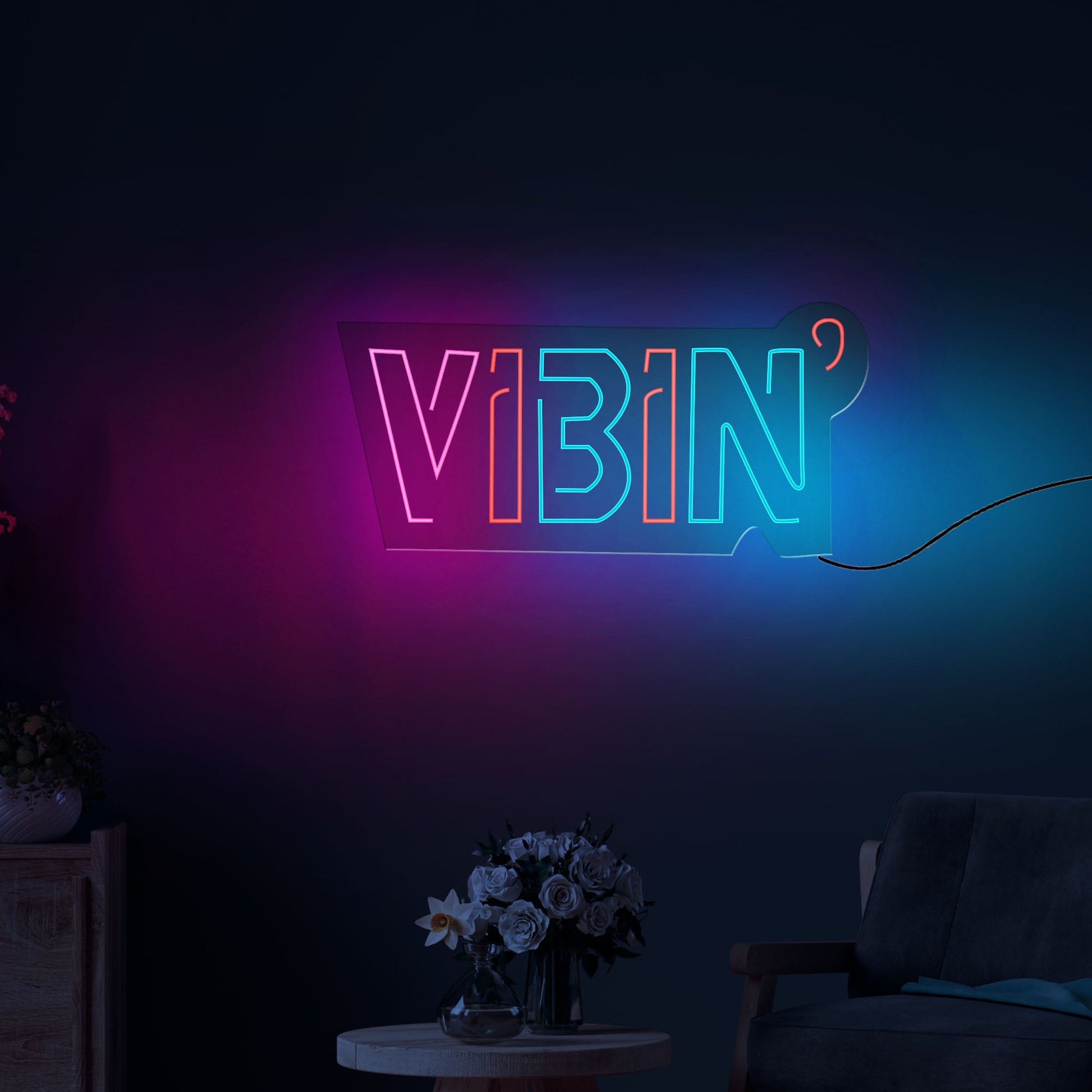 Vibin Text Neon Sign LED Light