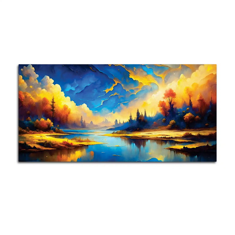 Vibrant Abstract Colorful Sky Wall Art Canvas Painting for Modern Home