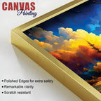 Vibrant Abstract Colorful Sky Wall Art Canvas Painting for Modern Home