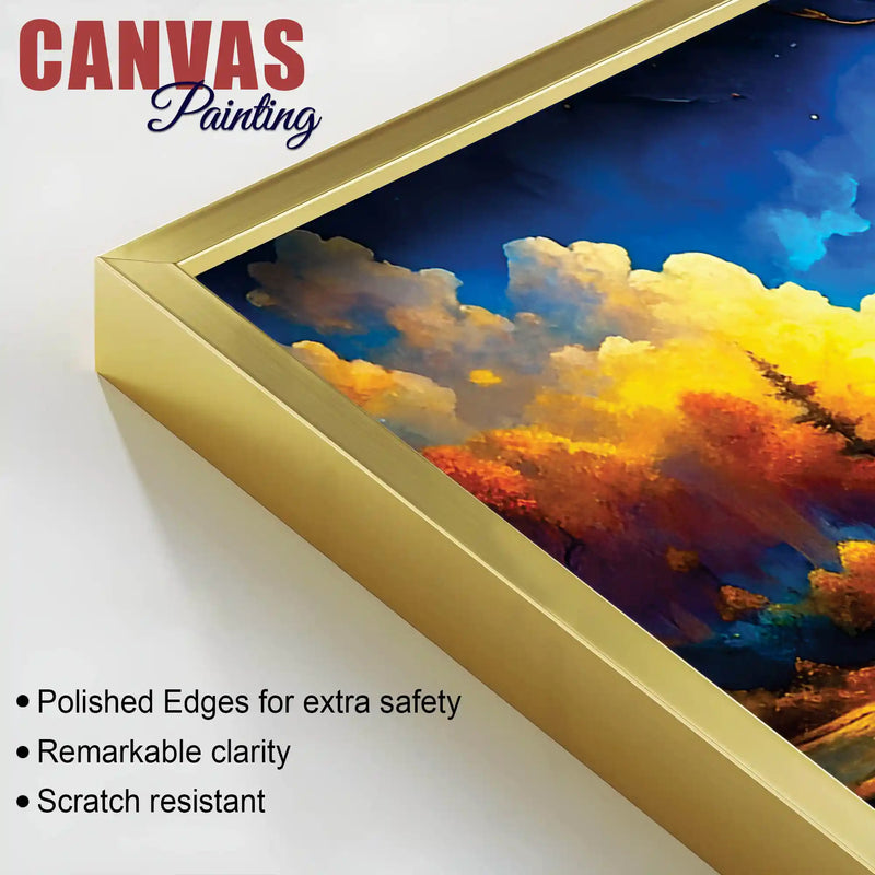 Vibrant Abstract Colorful Sky Wall Art Canvas Painting for Modern Home