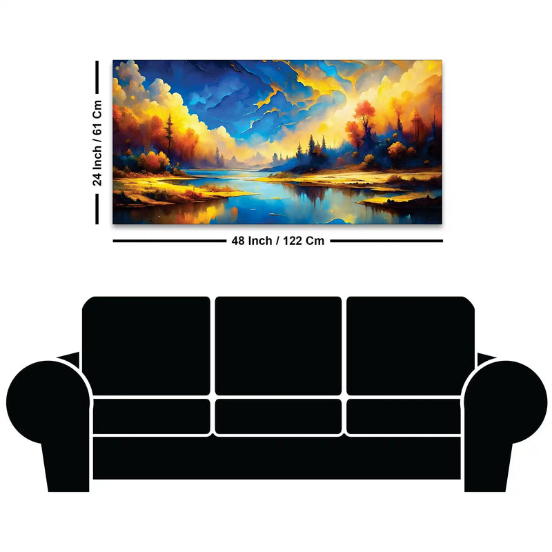 Vibrant Abstract Colorful Sky Wall Art Canvas Painting for Modern Home