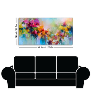 Vibrant Abstract Floral Painted Brush Stroke Canvas Wall Painting