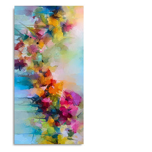 Vibrant Abstract Floral Painted Brush Stroke Premium Canvas Wall Painting