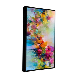 Vibrant Abstract Floral Painted Brush Stroke Premium Canvas Wall Painting