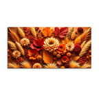 Vibrant Autumn Flowers and Foliage 3D Canvas Wall Painting