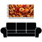 Vibrant Autumn Flowers and Foliage 3D Canvas Wall Painting