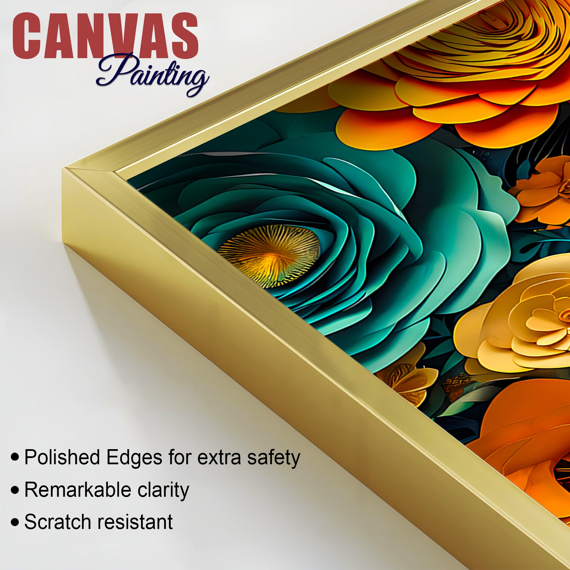 Vibrant Buddha Wall Painting with Multicolor Floral Artwork