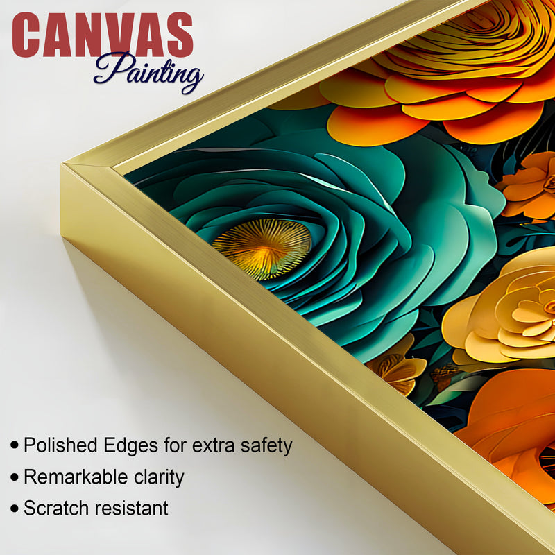 Vibrant Buddha Wall Painting with Multicolor Floral Artwork