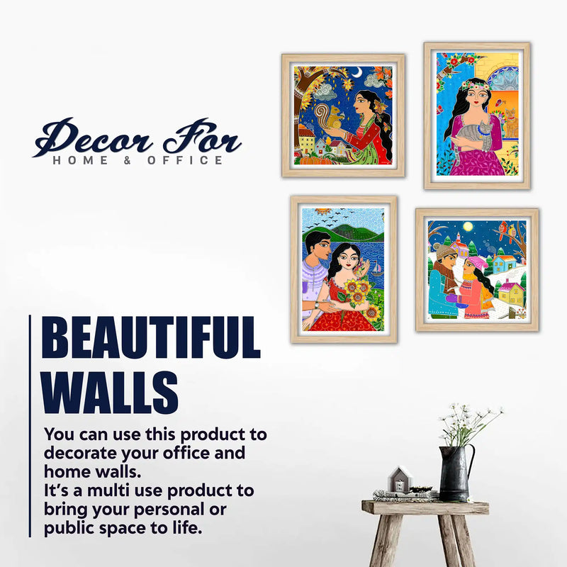 Vibrant Character Wall Art Frame Set of 4