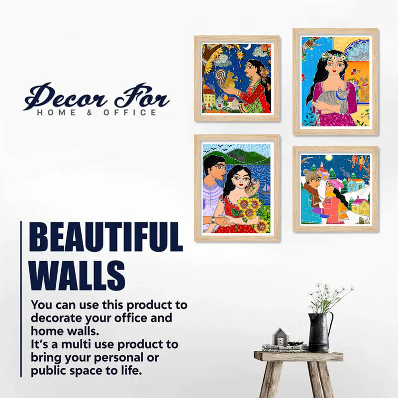 Vibrant Character Wall Art Frame Set of 4