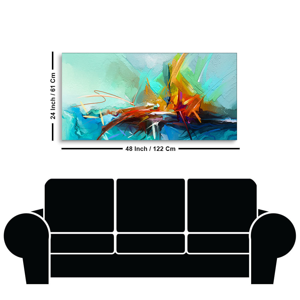 Vibrant Color Patch Abstract Canvas Wall Painting