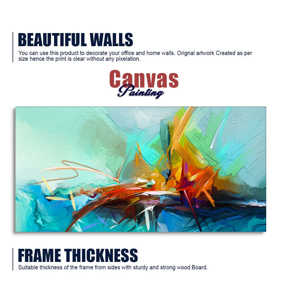 Vibrant Color Patch Abstract Canvas Wall Painting