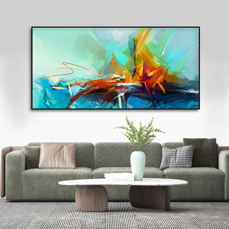 Vibrant Color Patch Abstract Canvas Wall Painting